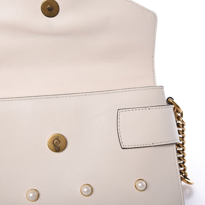 Gucci Nappa Pearl Studded Mini Queen Margaret Broadway Shoulder Bag Mystic White 9 of 11