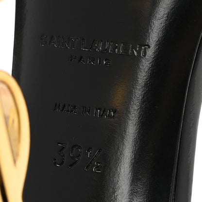 Saint Laurent Patent Calfskin Opyum 110 Sandals 39.5 Black Gold 7 of 8