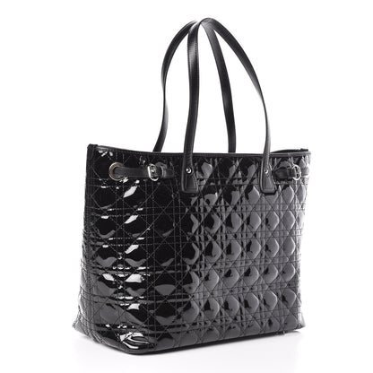 Christian Dior Patent Cannage Medium Panarea Tote Black 3 of 9