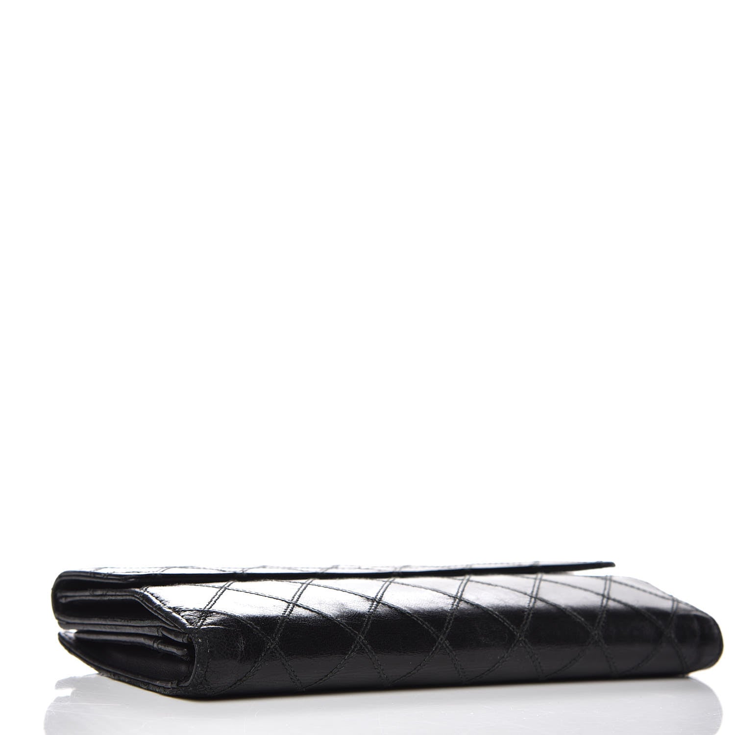 Chanel Lambskin Diamond Stitched Flap Wallet Black 4 of 15