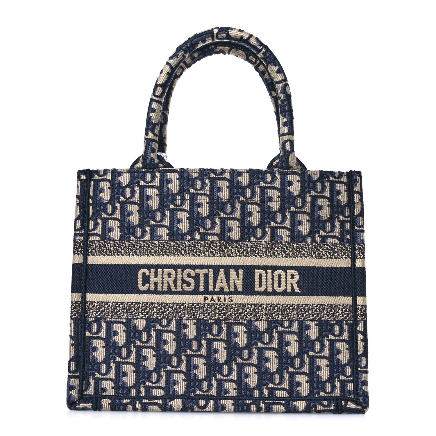 Christian Dior Oblique Small Book Tote Blue Multicolor 1 of 12