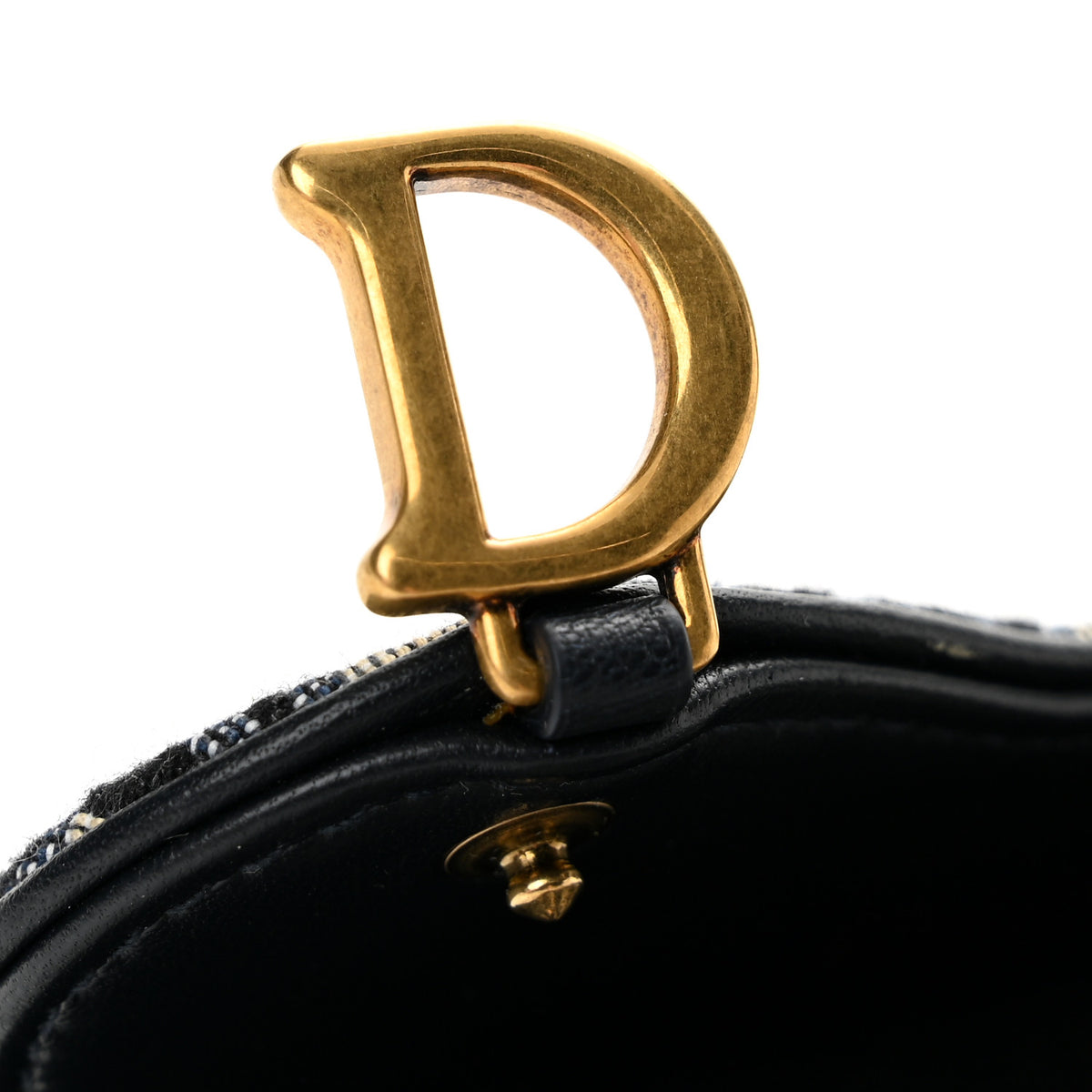 Christian Dior Oblique Saddle Card Holder Blue 8 of 9