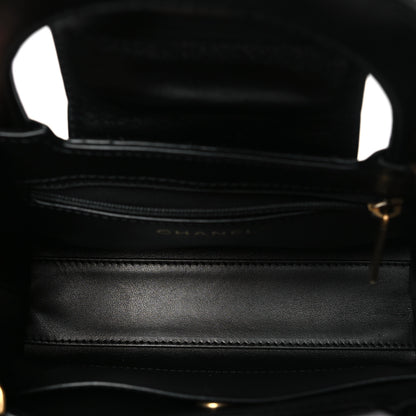 Chanel Shiny Aged Calfskin Quilted Nano Kelly Shopper Black 5 of 11