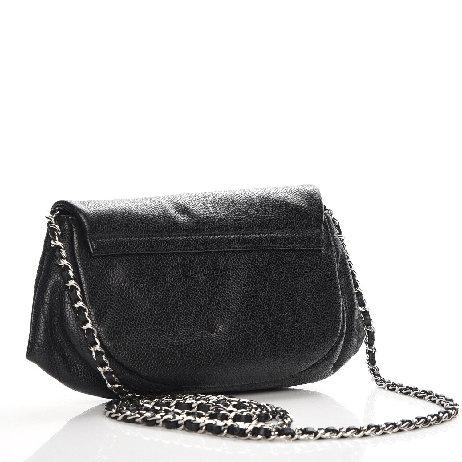 Chanel Caviar Half Moon Wallet On Chain WOC Black 3 of 8