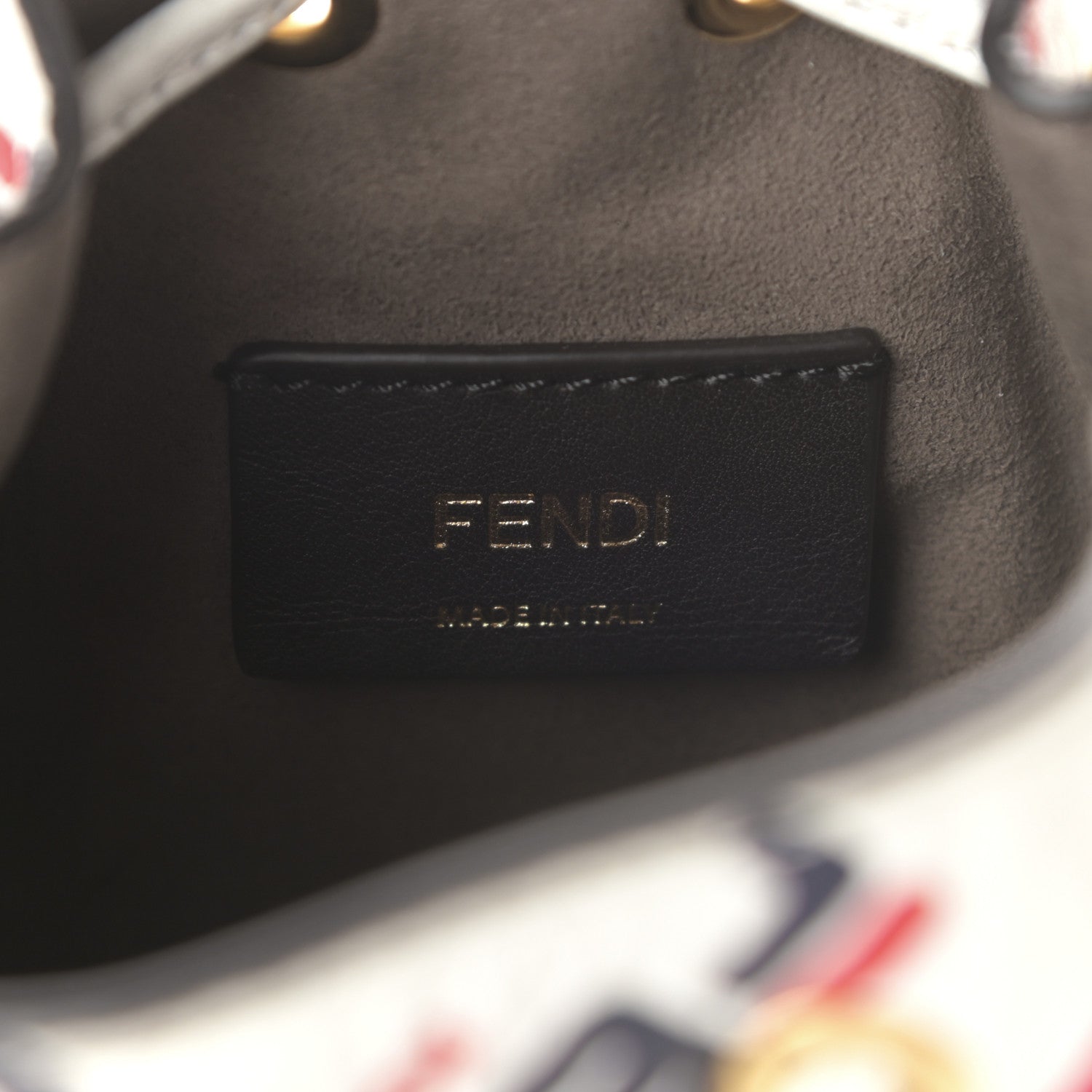 Fendi X FILA Vitello F is Fendi Mania Mini Mon Tresor Bucket Bag White 6 of 9