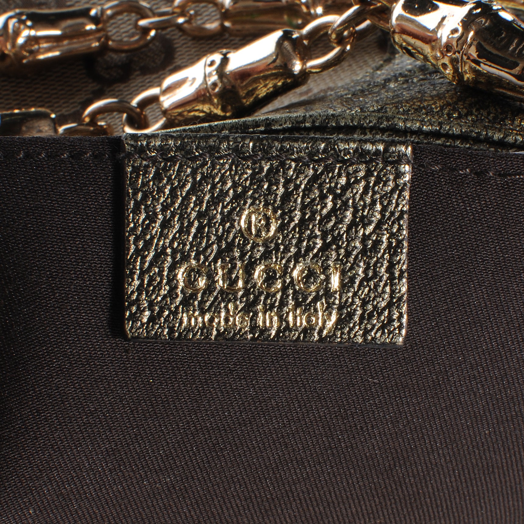 Gucci Monogram Bamboo Chain Shoulder Bag Metallic 5 of 8