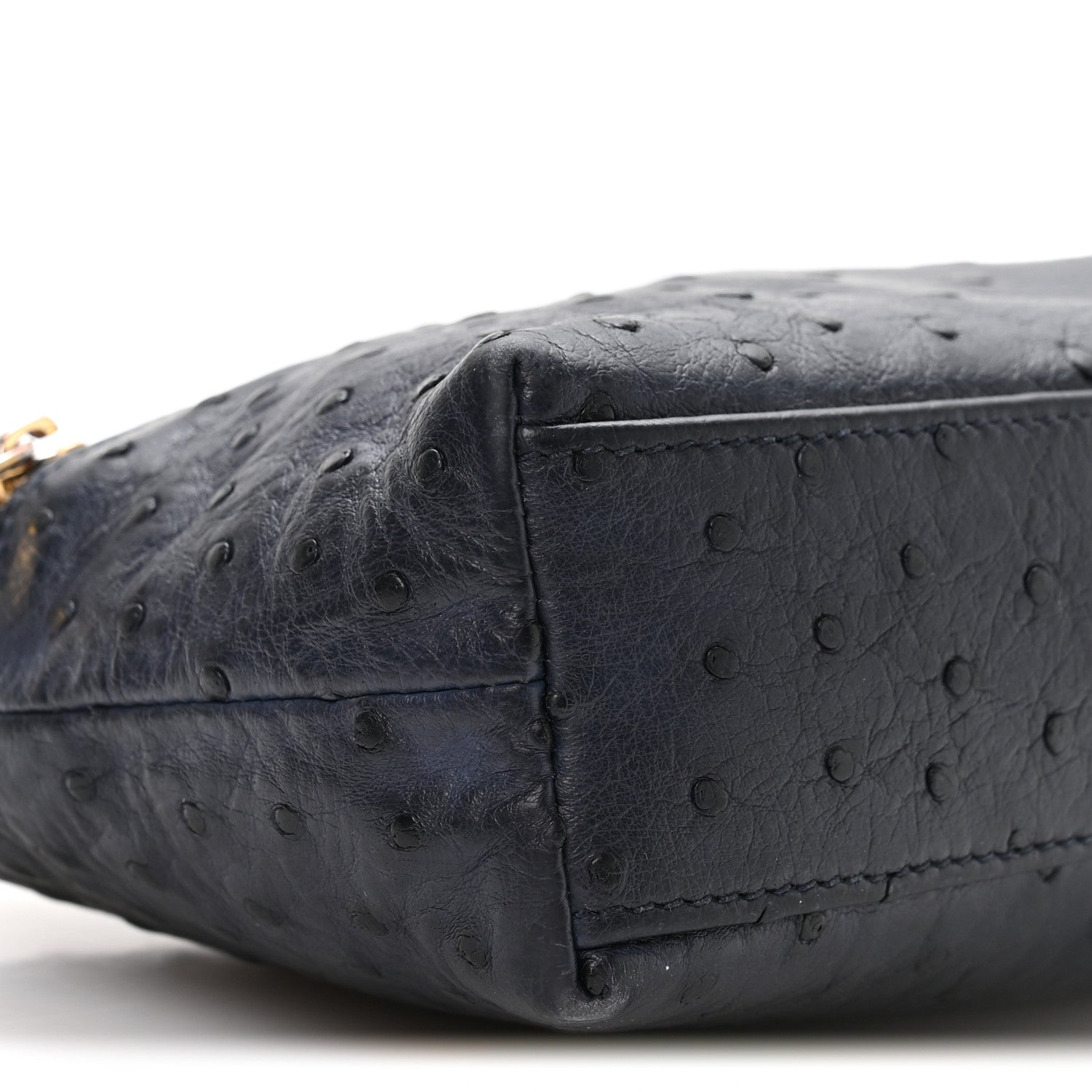 Loro Piana Ostrich L19 Extra Pocket Pouch Blue Navy 9 of 10