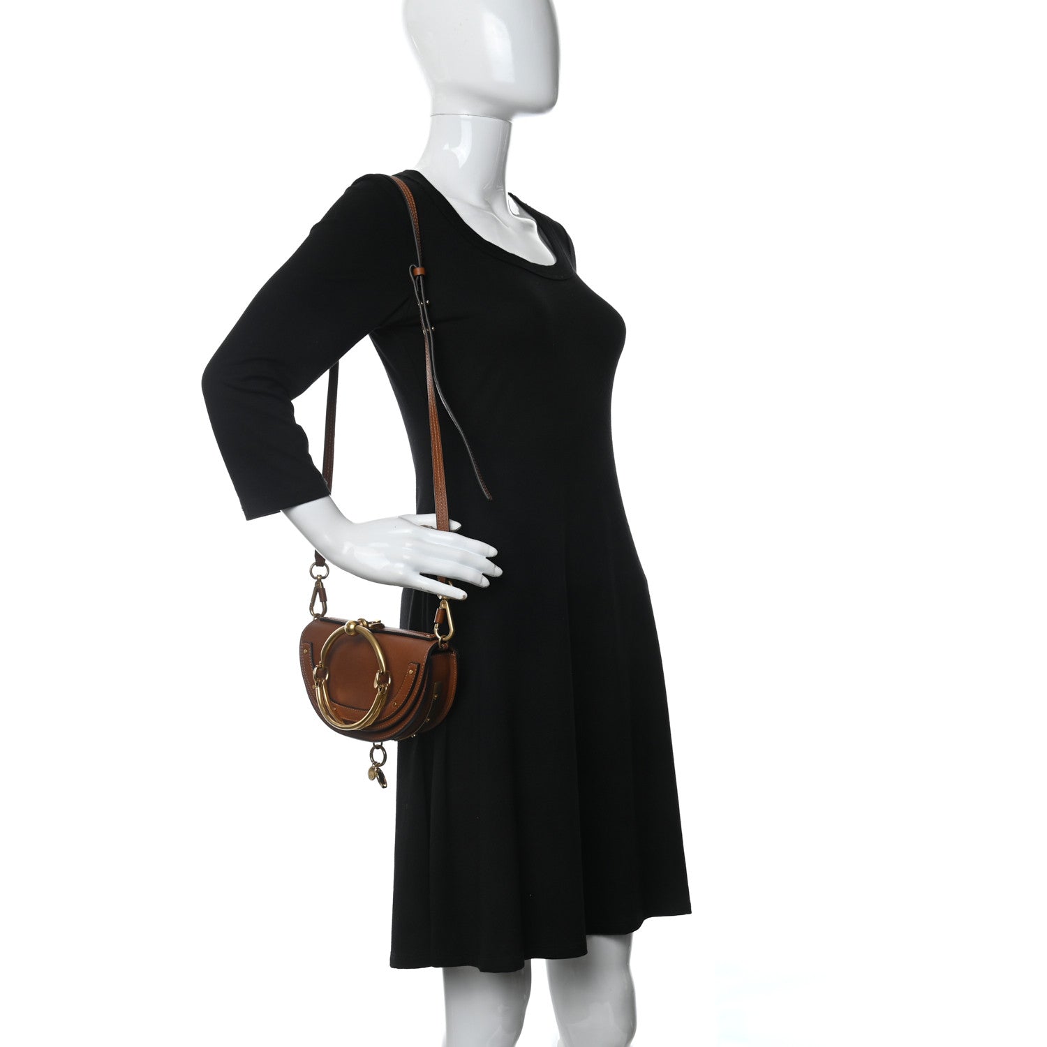 Chloe Calfskin Small Nile Bracelet Minaudiere Bag Caramel 2 of 9