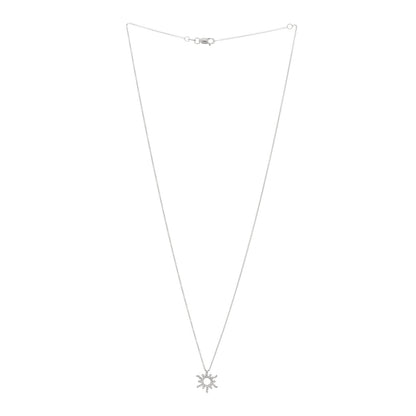 Roberto Coin 18K White Gold Diamond Tiny Treasures Sunburst Pendant Necklace 3 of 4
