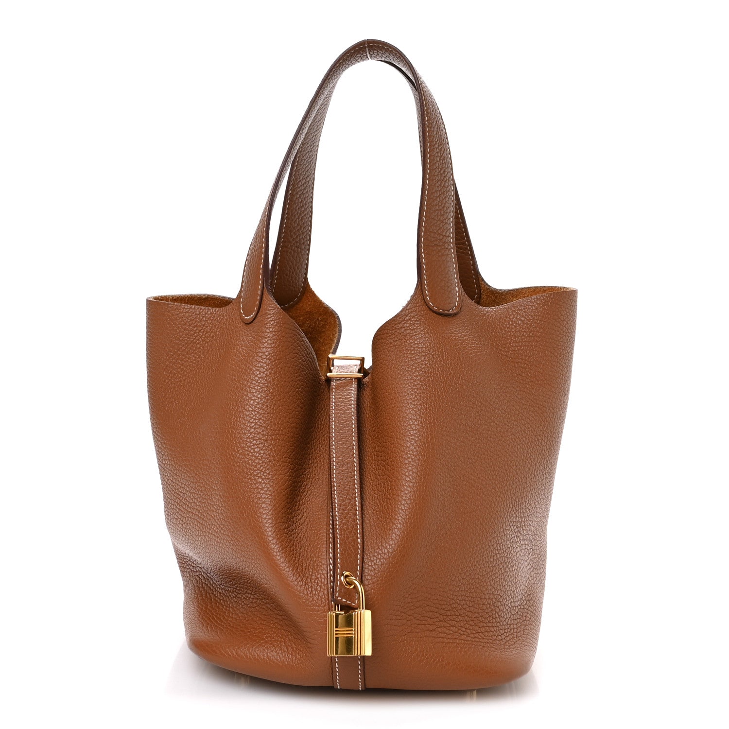 Hermes Taurillon Clemence Picotin Lock 22 MM Gold 1 of 12