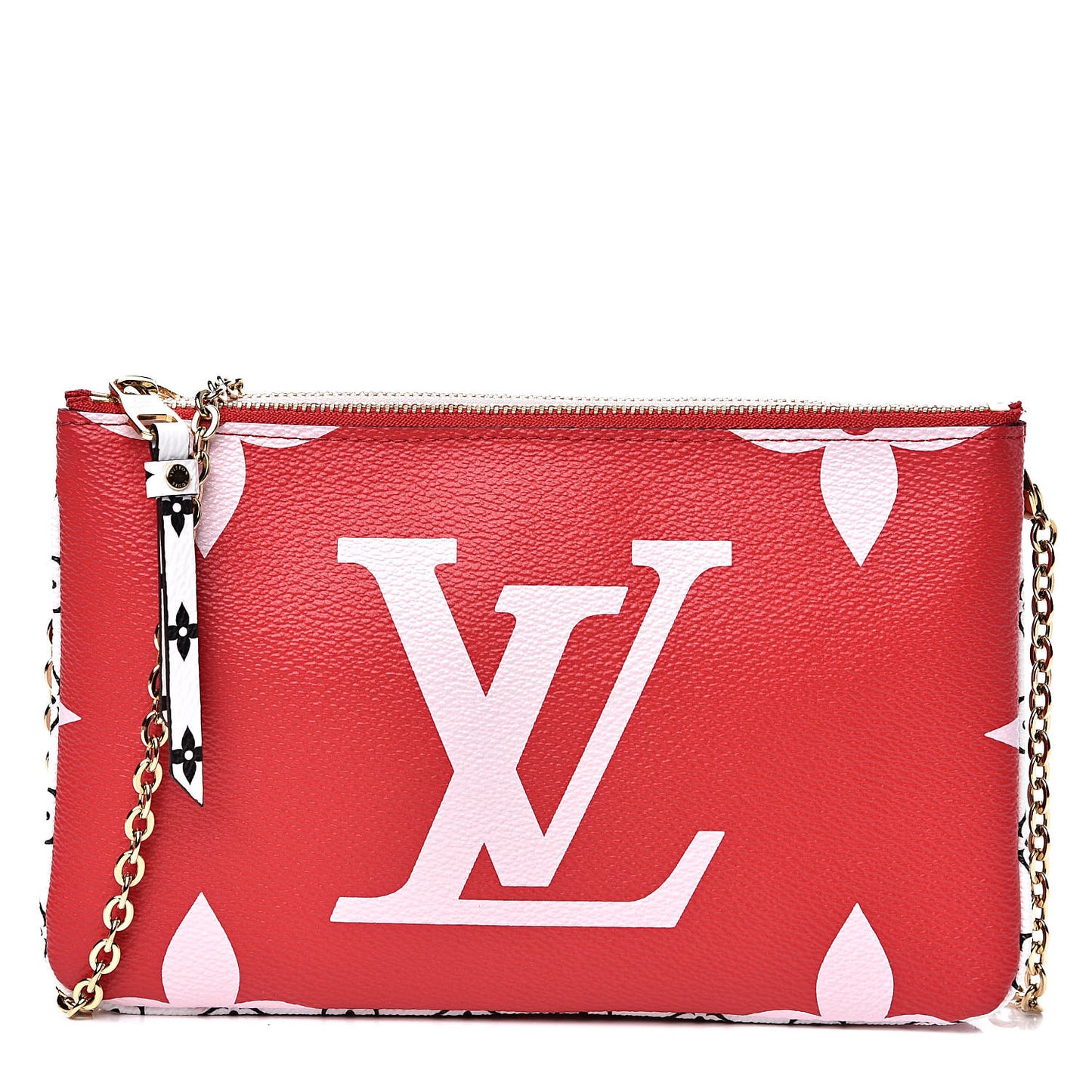 Monogram Giant Double Zip Pochette Rouge