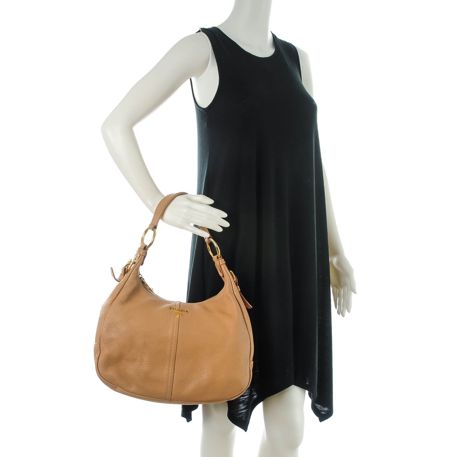 Prada Vitello Daino Hobo Sabbia 2 of 8