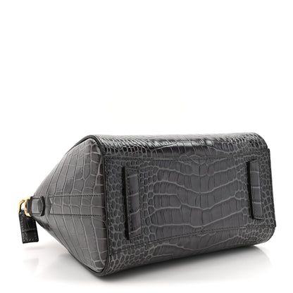 Givenchy Calfskin Crocodile Embossed Mini Antigona Storm Grey 4 of 10