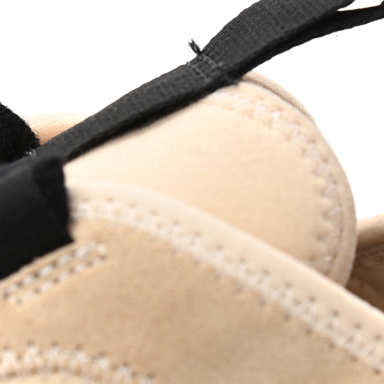 Chanel Velvet Calfskin Mixed Fibers CC Sneakers 41.5 Beige 9 of 10