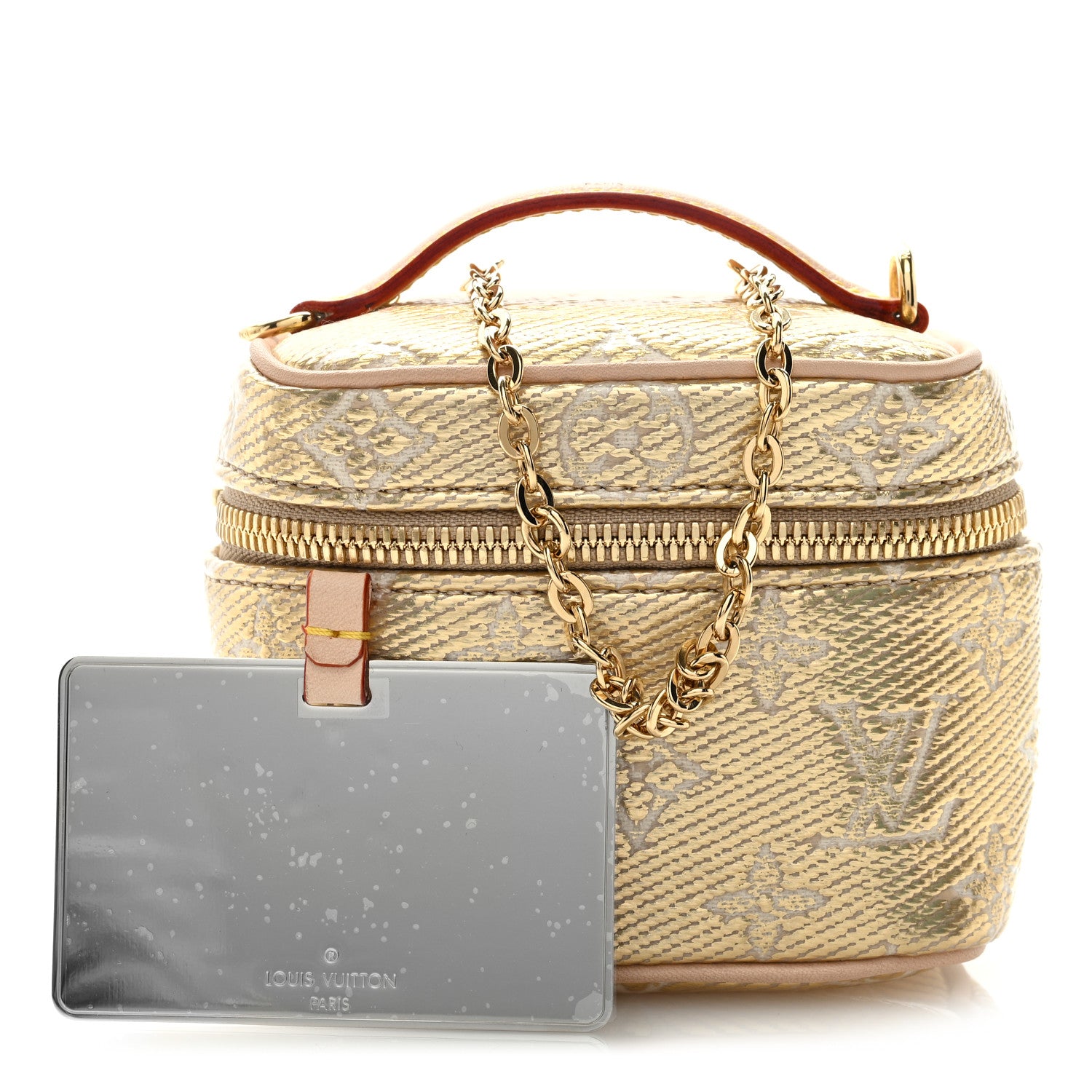 LOUIS VUITTON Monoglam Micro Vanity in the color Gold by FASHIONPHILE