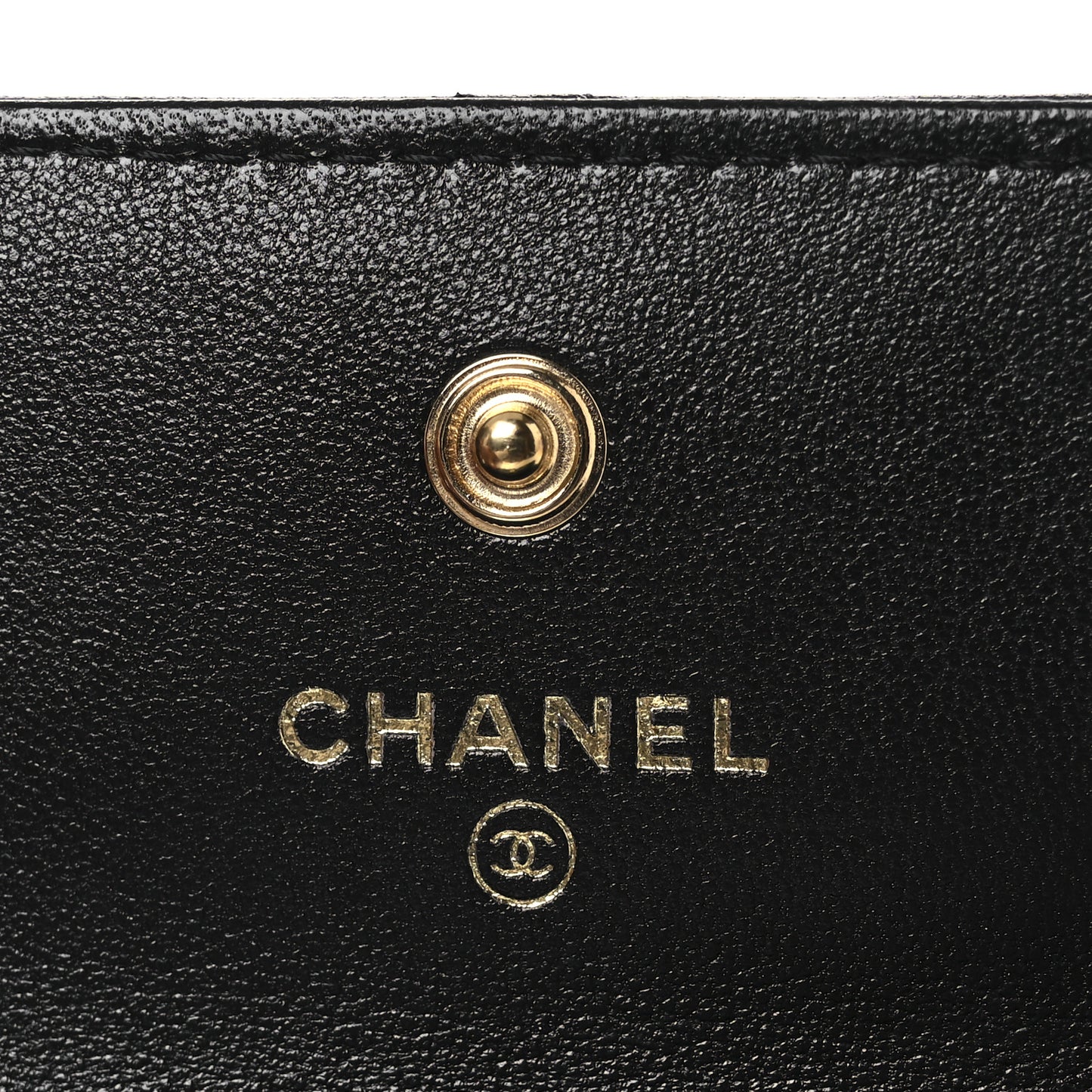 Lambskin Quilted Chanel 19 Flap Card Holder Black