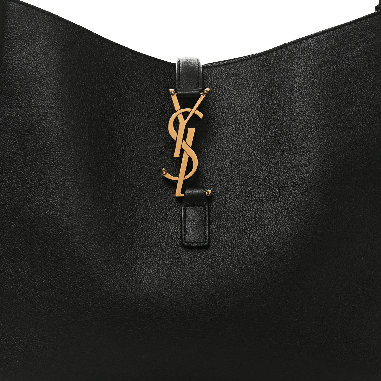 Saint Laurent Smooth Calfskin Large Le 5 A 7 Soft Hobo Black 8 of 10