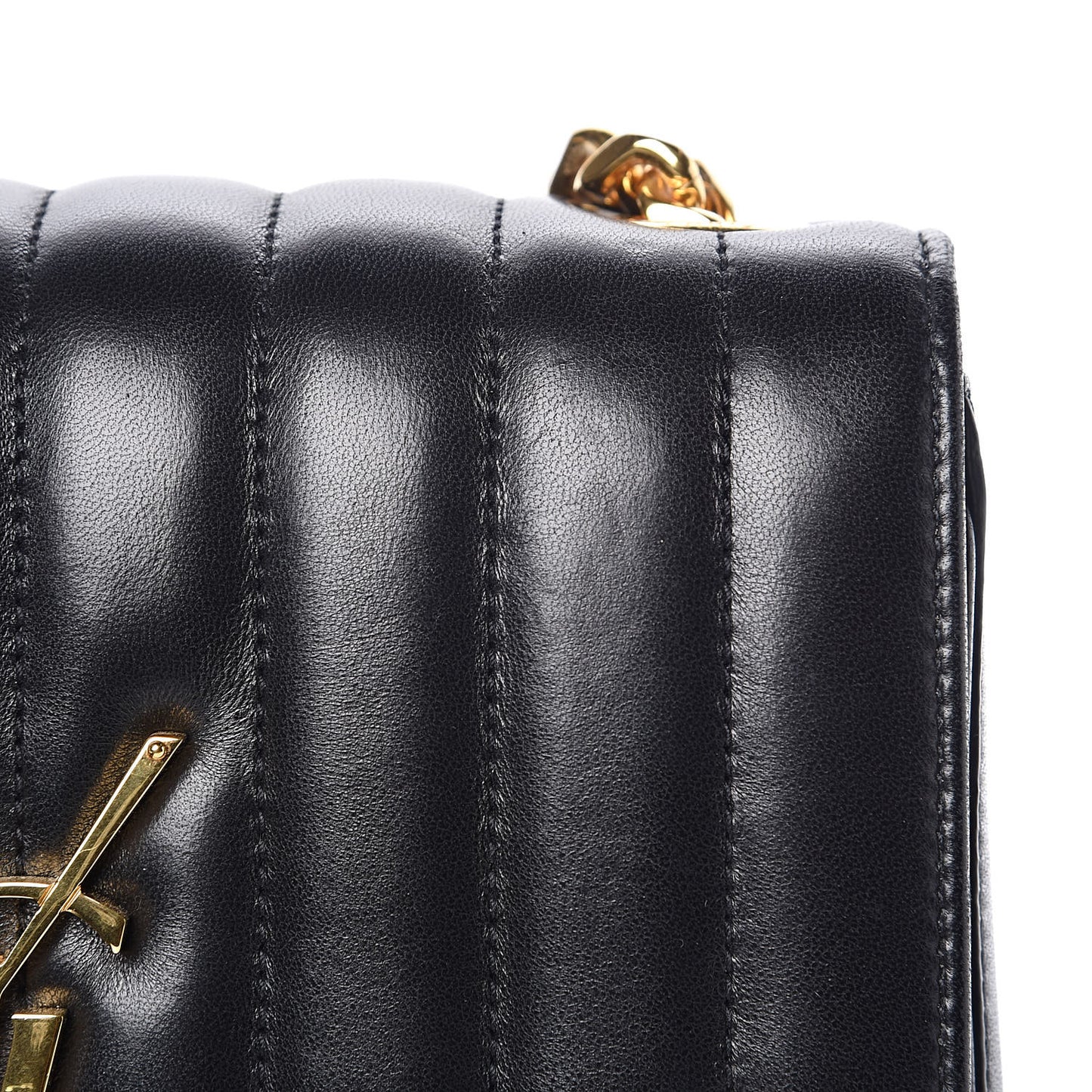 Lambskin Matelasse Monogram Medium Vicky Chain Bag Black