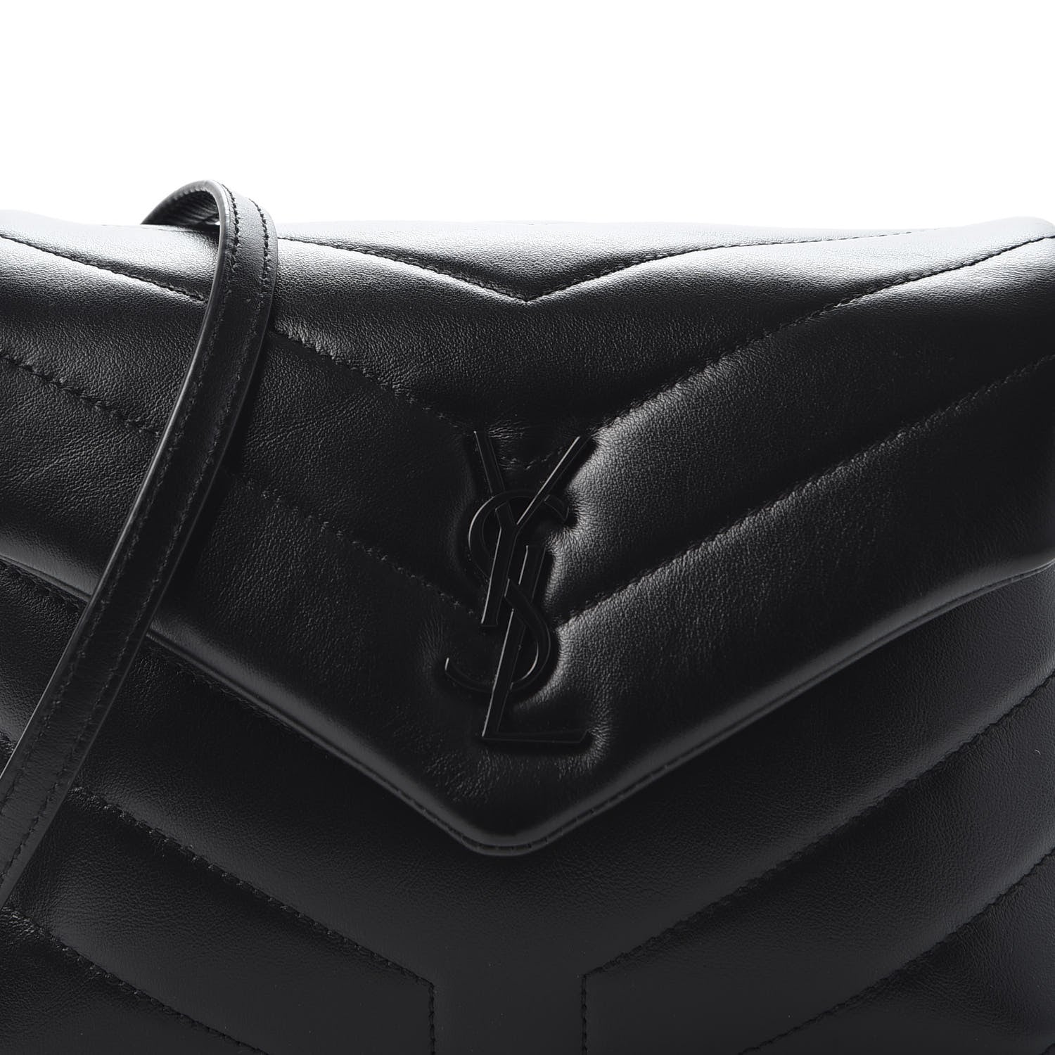 Saint Laurent Calfskin Y Quilted Monogram Toy Loulou Crossbody Bag Black 10 of 10
