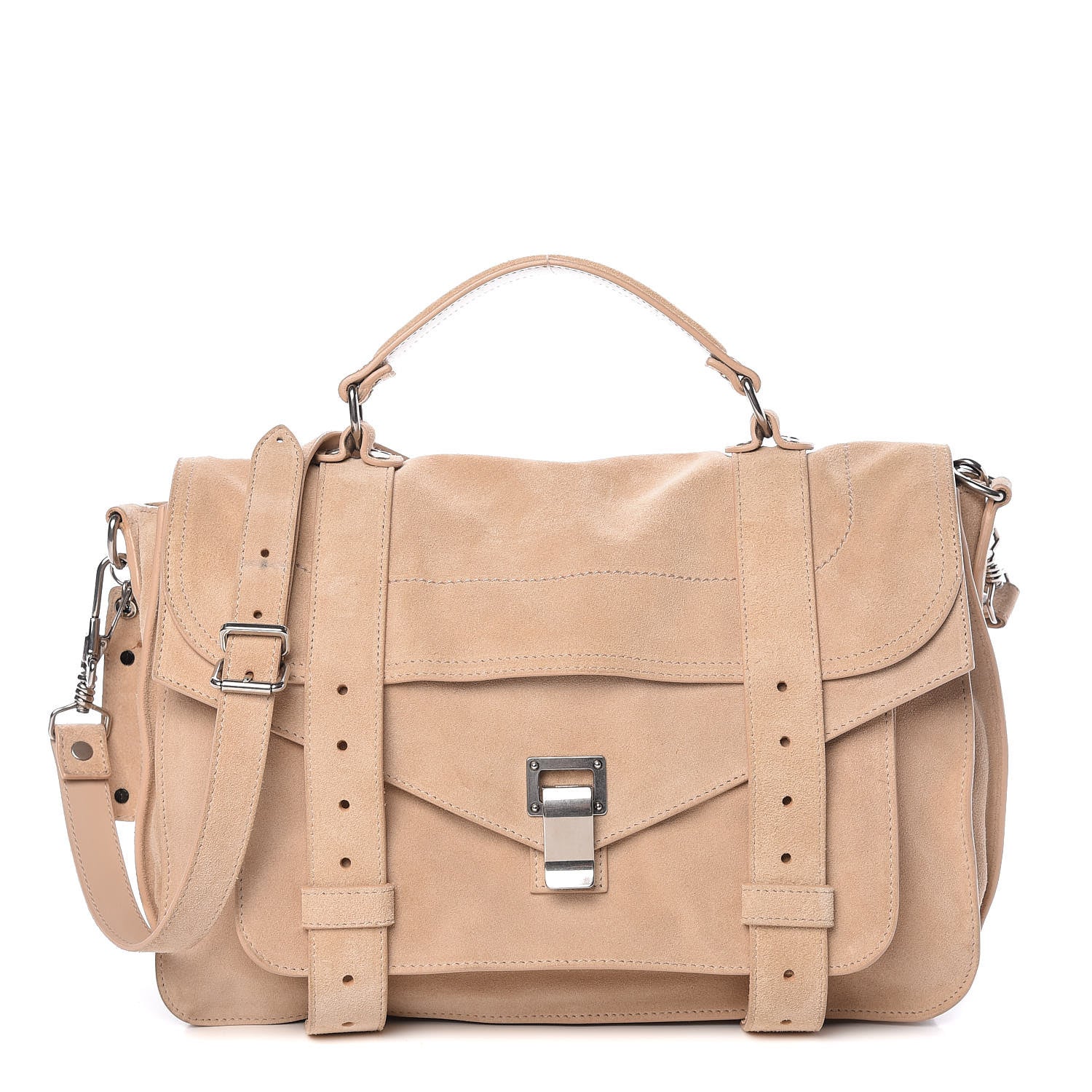 Proenza Schouler Suede Medium PS1 Satchel Stone 1 of 17