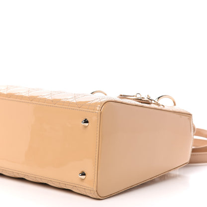 Christian Dior Patent Cannage Medium Lady Dior Beige 10 of 12
