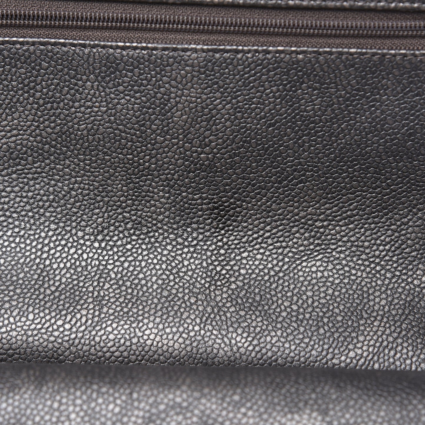 Metallic Caviar Quilted Maxi Double Flap Charcoal