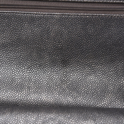 Chanel Metallic Caviar Quilted Maxi Double Flap Charcoal 13 of 17