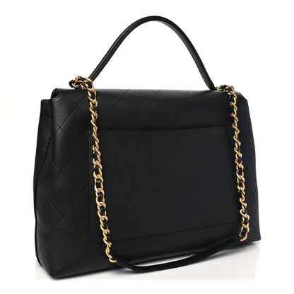 Chanel Calfskin Stitched Maxi Flap Top Handle Black 3 of 11