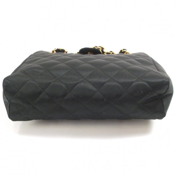 Rhinestone Satin Evening Bag Black