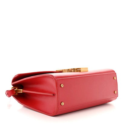 Saint Laurent Grain de Poudre Mini Classic Monogram Cassandra Top Handle Rouge Eros 4 of 11
