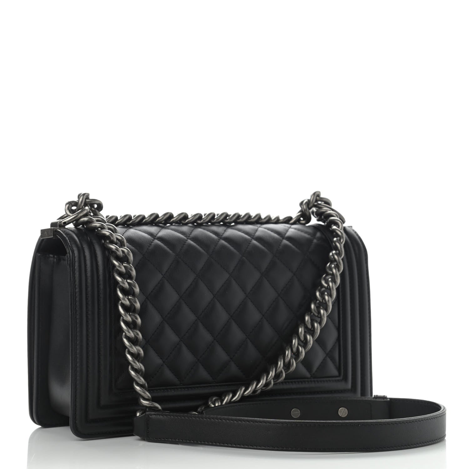 Chanel Calfskin Quilted Medium Boy Flap Black 3 of 12