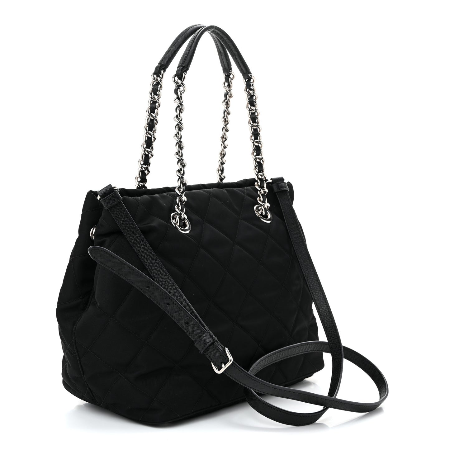 Nylon Tessuto Impuntu Quilted Tote Black