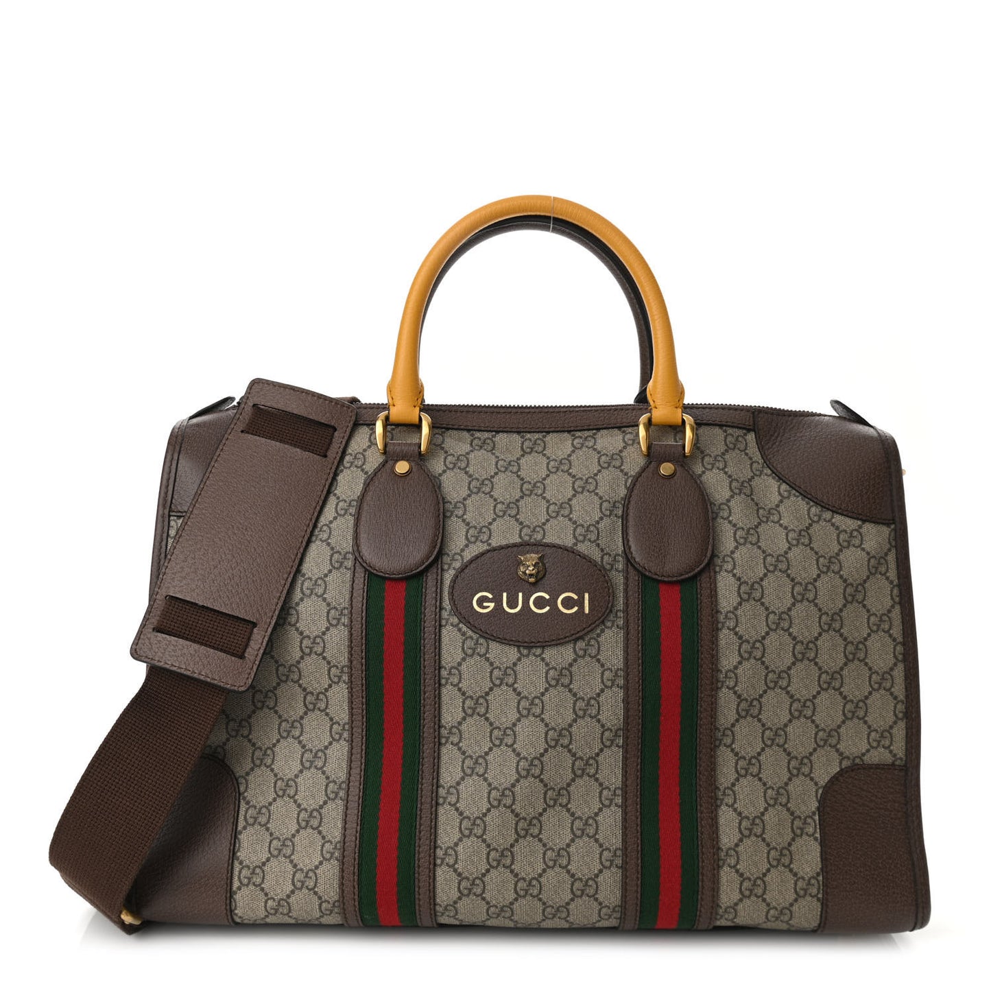 Soft GG Supreme Monogram Web Neo Vintage Duffle Bag Beige New Acero Crop
