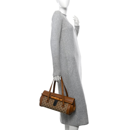 Gucci Monogram Bamboo Bullet Satchel Brown 2 of 13
