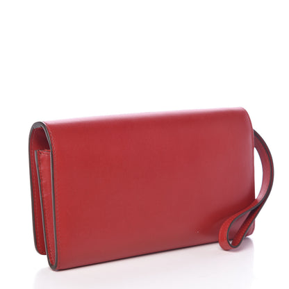 Christian Louboutin Patent Metallic Calfskin Spikes Boudoir Chain Wallet Red 3 of 7