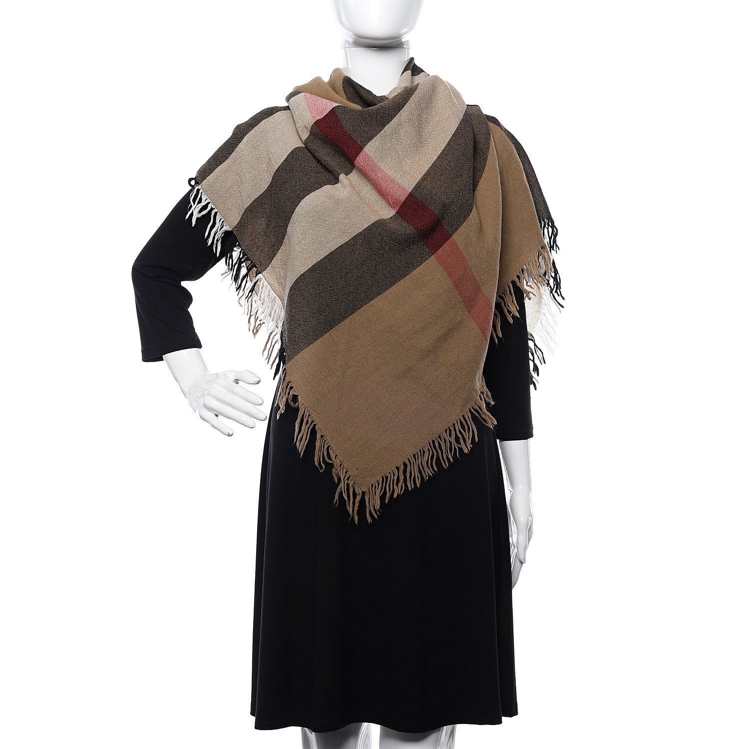 Burberry Merino Wool House Check Square Scarf Brown 2 of 4
