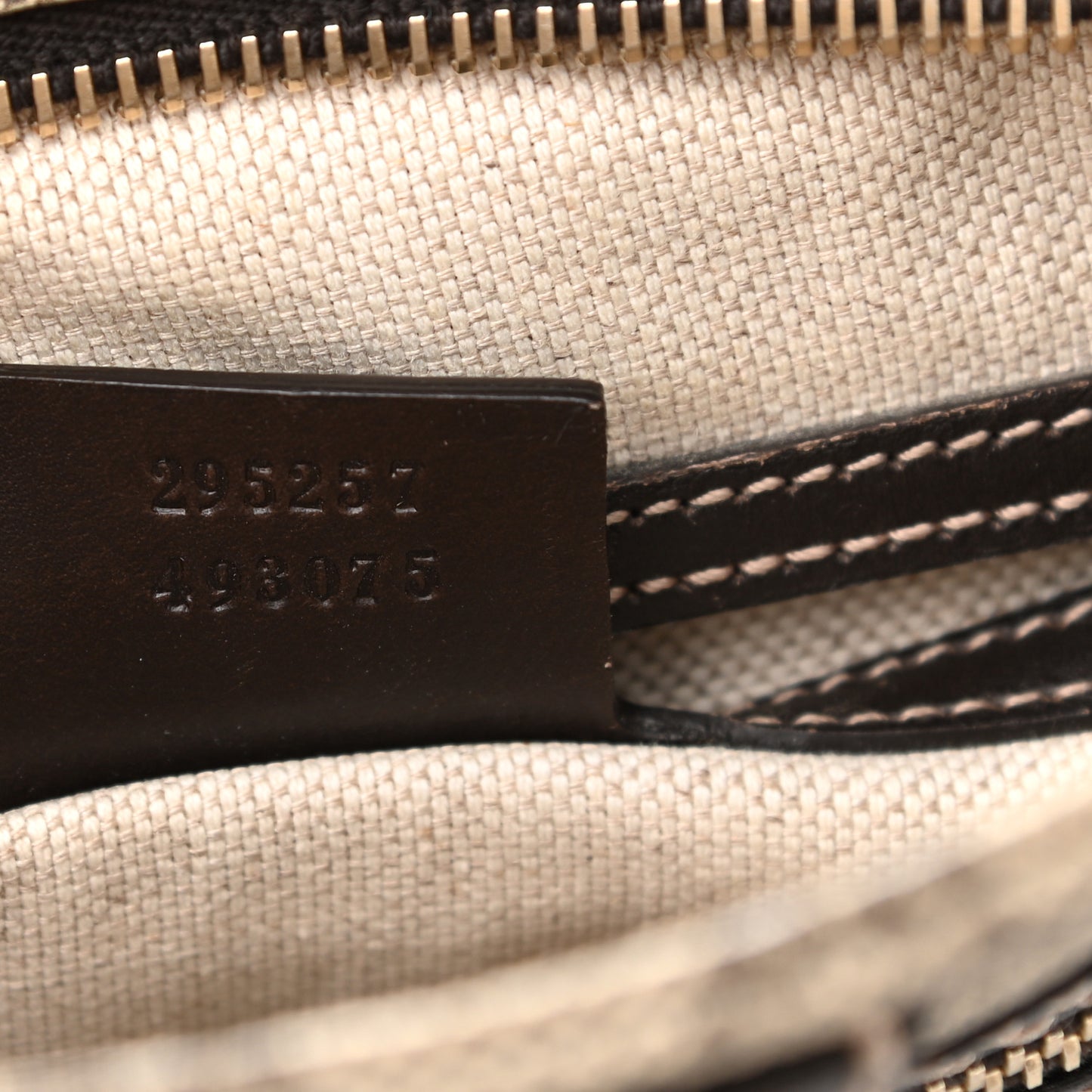 GG Supreme Monogram Selleria Calfskin Small Flat Side Zip Messenger Bag Beige Ebony Cocoa Dark Chocolate