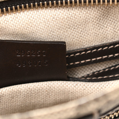 Gucci GG Supreme Monogram Selleria Calfskin Small Flat Side Zip Messenger Bag Beige Ebony Cocoa Dark Chocolate 7 of 10