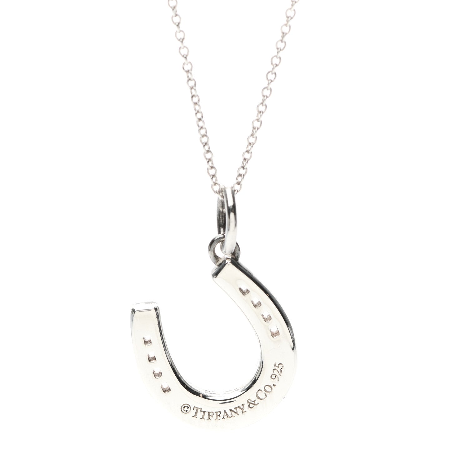 Tiffany Sterling Silver Horseshoe Pendant Necklace 4 of 4