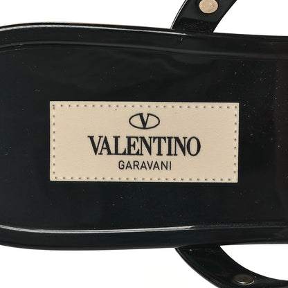 Valentino Garavani PVC Jelly Rockstud Caged Flat Thong Sandals 39 Black 7 of 7