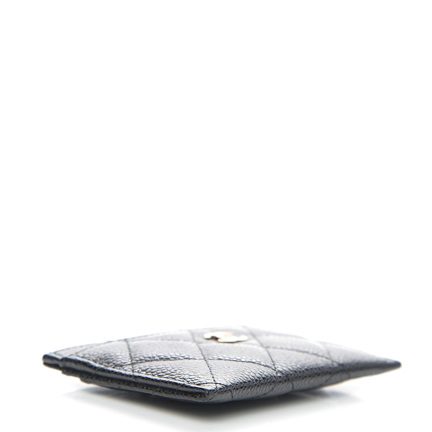 Caviar Quilted Card Holder Black
