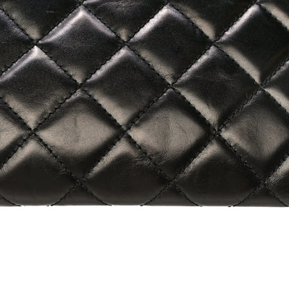 Chanel Aged Calfskin Quilted Zip Clutch Black 19 of 22