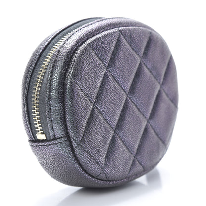 Chanel Iridescent Caviar Quilted Zip Around Classic Coin Purse Black 3 of 8