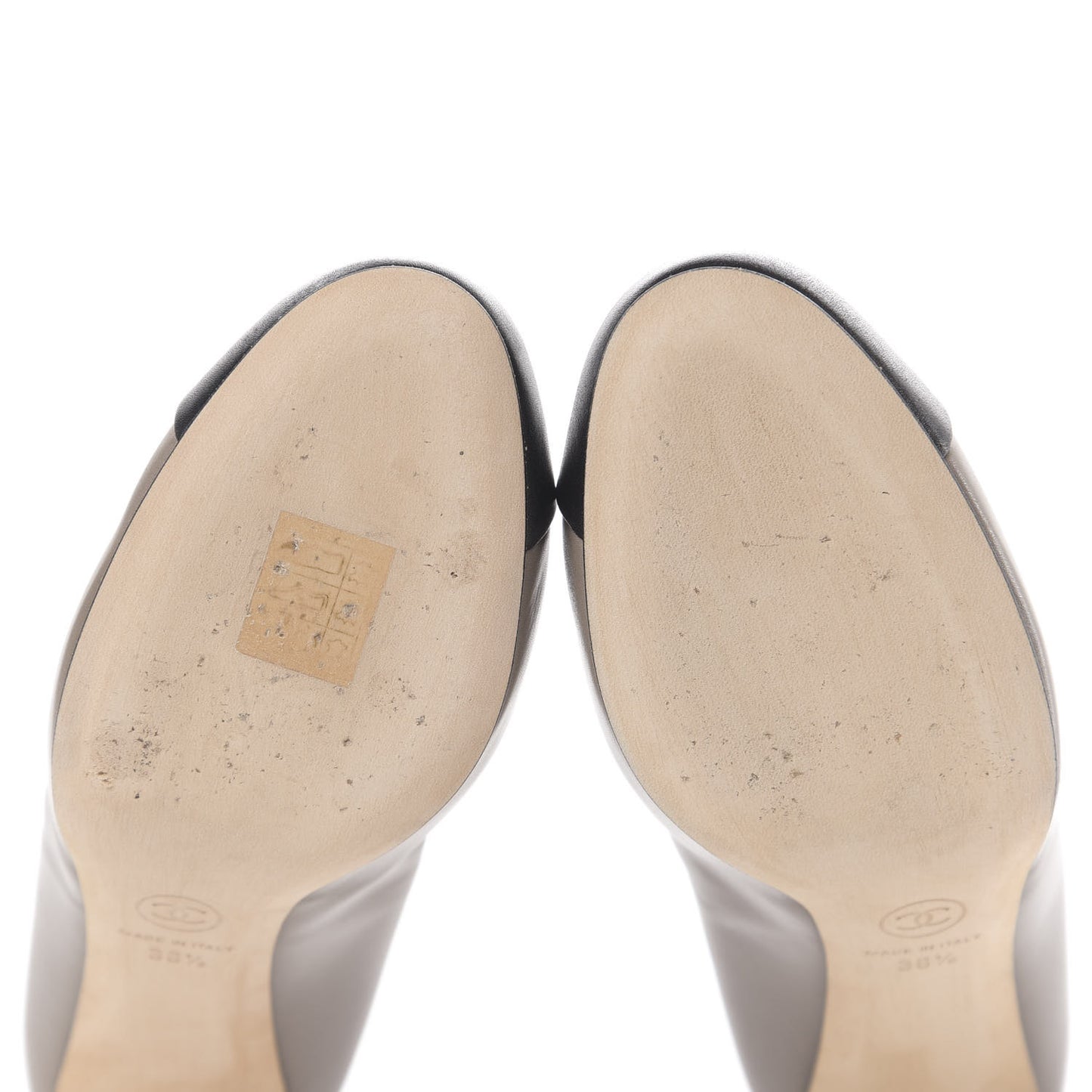 Lambskin Cap Toe CC Pumps 36.5 Grey Black