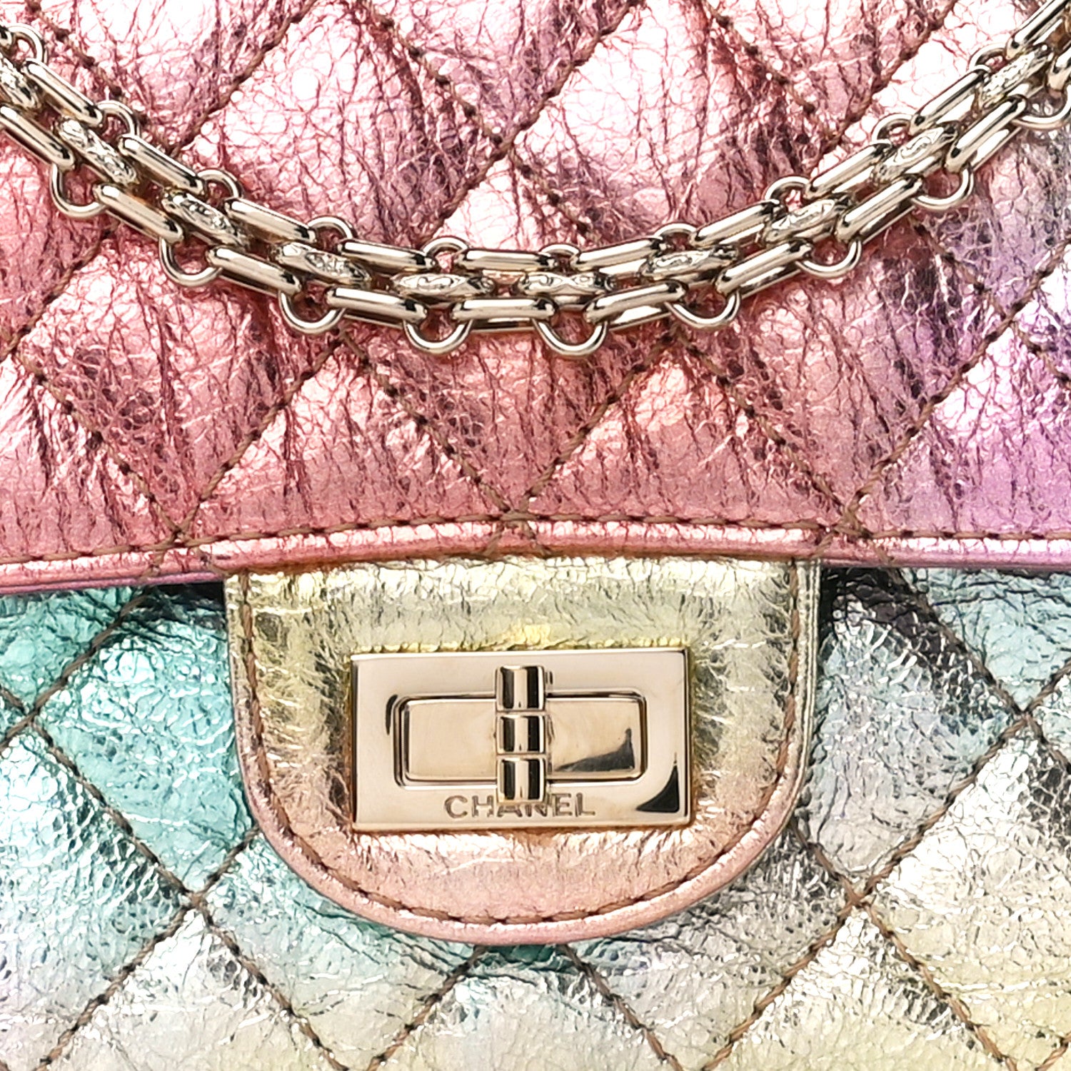 Chanel Metallic Goatskin Quilted Mini 2.55 Reissue Flap Multicolor 9 of 12