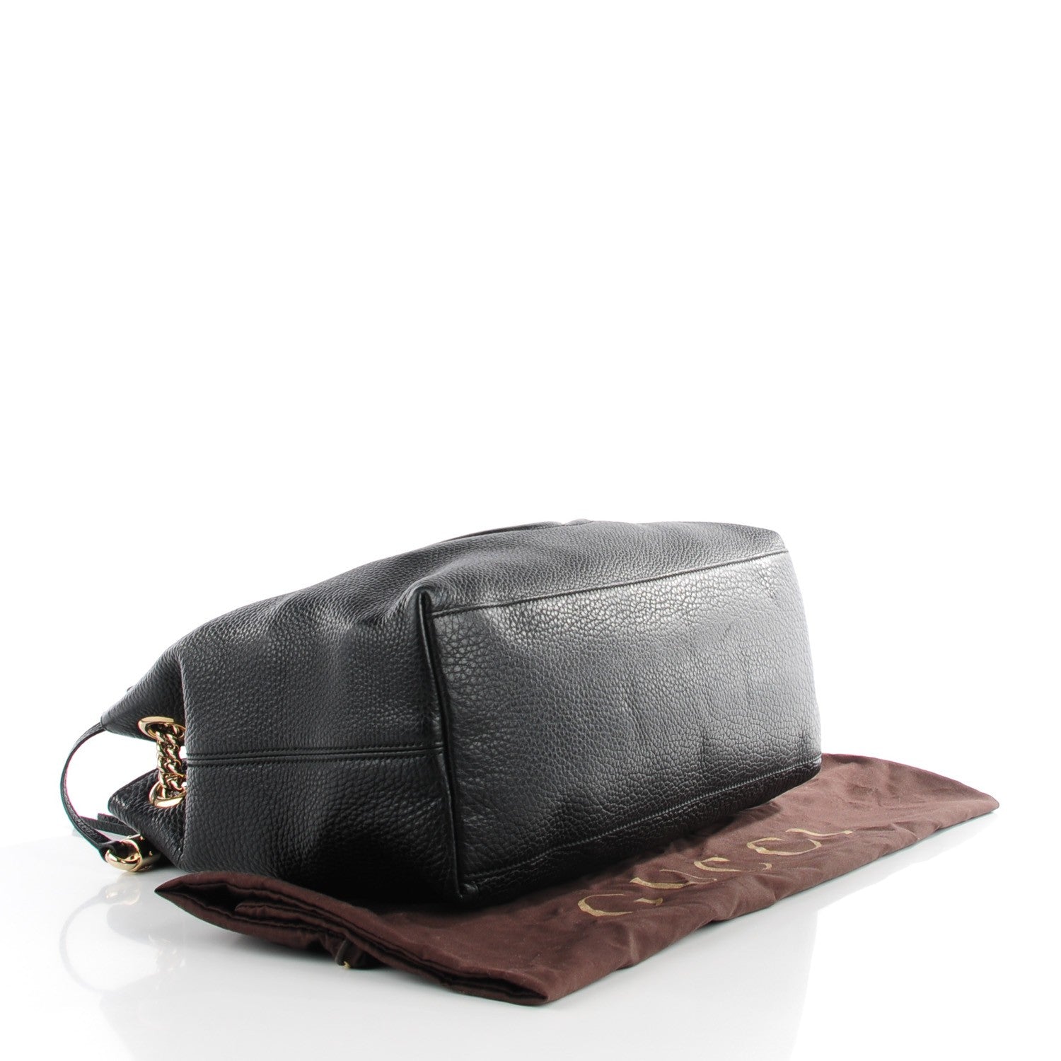 Gucci Pebbled Calfskin Medium Soho Chain Shoulder Bag Black 4 of 7