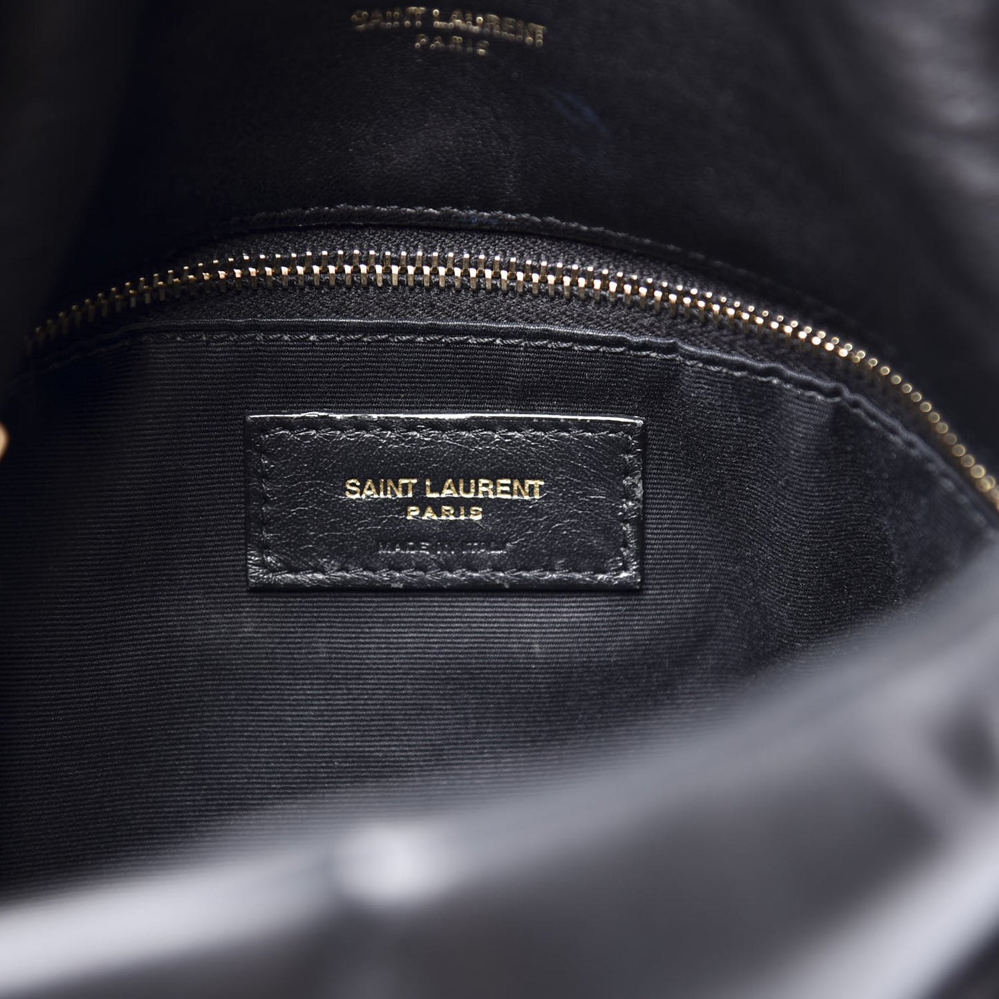 Lambskin Quilted Small Loulou Puffer Monogram Chain Satchel Black
