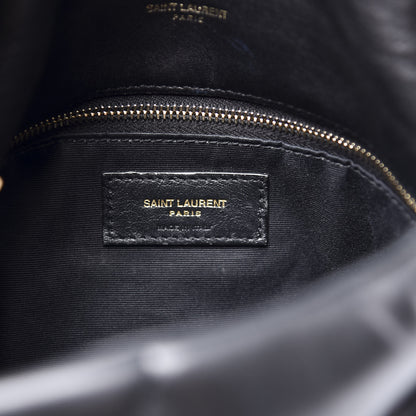 Saint Laurent Lambskin Quilted Small Loulou Puffer Monogram Chain Satchel Black 5 of 11