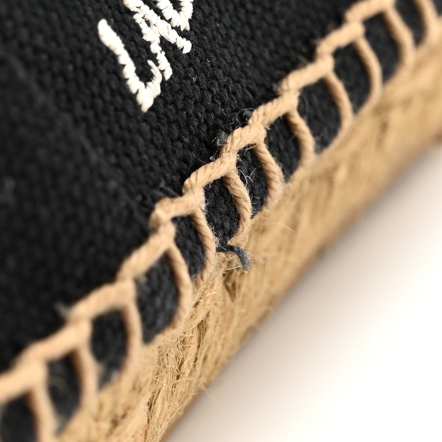 Saint Laurent Canvas Nappa Elba Light Logo Embroidered Espadrilles 37 Black 12 of 13