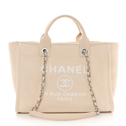 Chanel Mixed Fibers Small Deauville Tote White 3 of 13